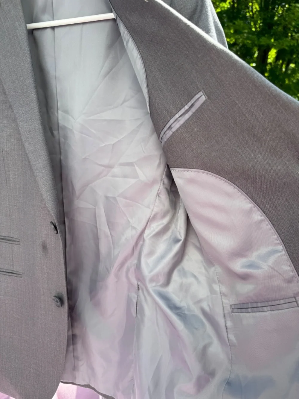 J. Ferrar Blazer Men’s Small Grey 2 button slim fit sport coat